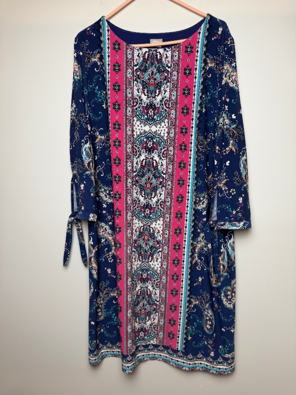 Chicos Vibrant Mosaic Paisley Print Dress Size 3